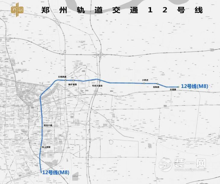 线路向北沿祥瑞路,经开第三大街,黄河南路,平安大道敷设,终点位于绿博