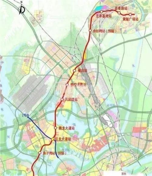 为地铁7号线北延线,起于黄陂广场,经黄陂前川,临空经济区,黄陂盘龙城